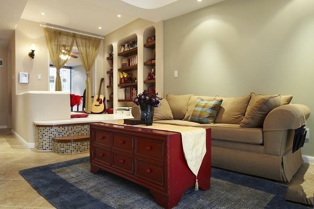 高貴特寫(xiě)地中海美式混搭三居室風(fēng)格裝修